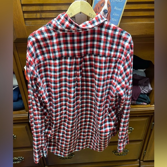 Chaps Flannel Red,Black,White Checkers - Picture 2 of 3